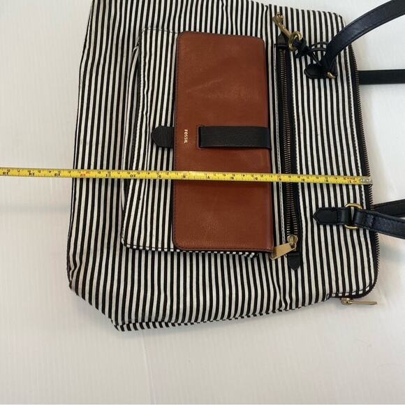Fossil Kinley Shopper bag large shoulder bag black and white striped - Picture 4 of 16